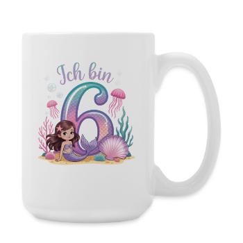 Je suis 6e anniversaire de la Fille des Sirènes - Grande tasse 440 ml - blanc - Droite