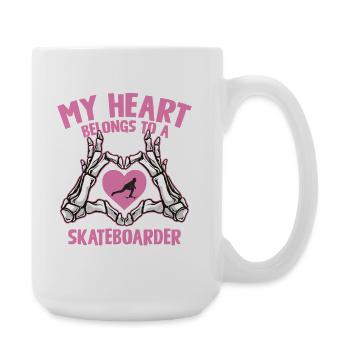 Heart for Skating – Skateboarder Love - Large Mug 440 ml - white - Right