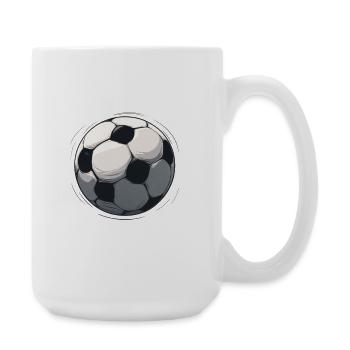 Black and White Football Sketch - Large Mug 440 ml - white - Right