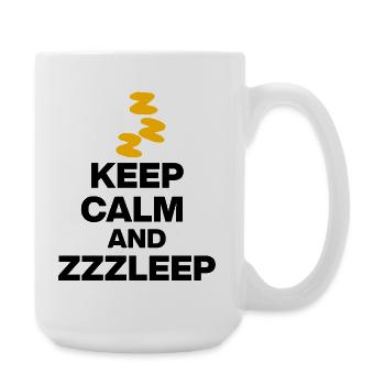 KEEP CALM AND ZZZLEEP, SCHLAFEN GESUND 1aZzzleep - Große Tasse 440 ml - Weiß - Rechts