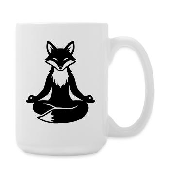 Zen renard méditant - Grande tasse 440 ml - blanc - Droite