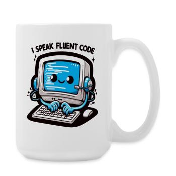 I Speak Fluent Code Retro Computer - Large Mug 440 ml - white - Right
