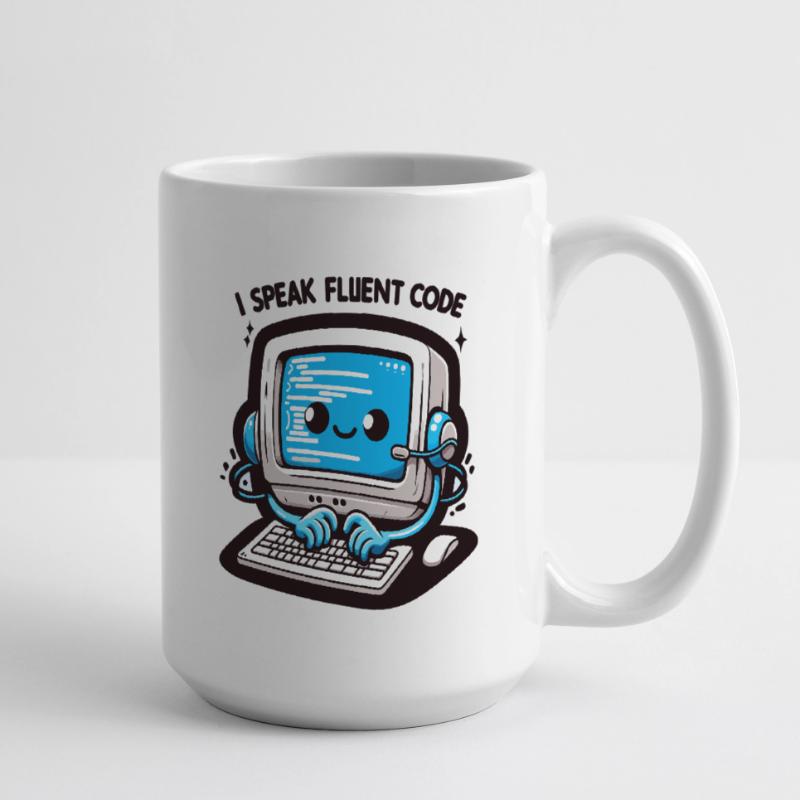 I Speak Fluent Code Retro Computer Large Mug 440 ml