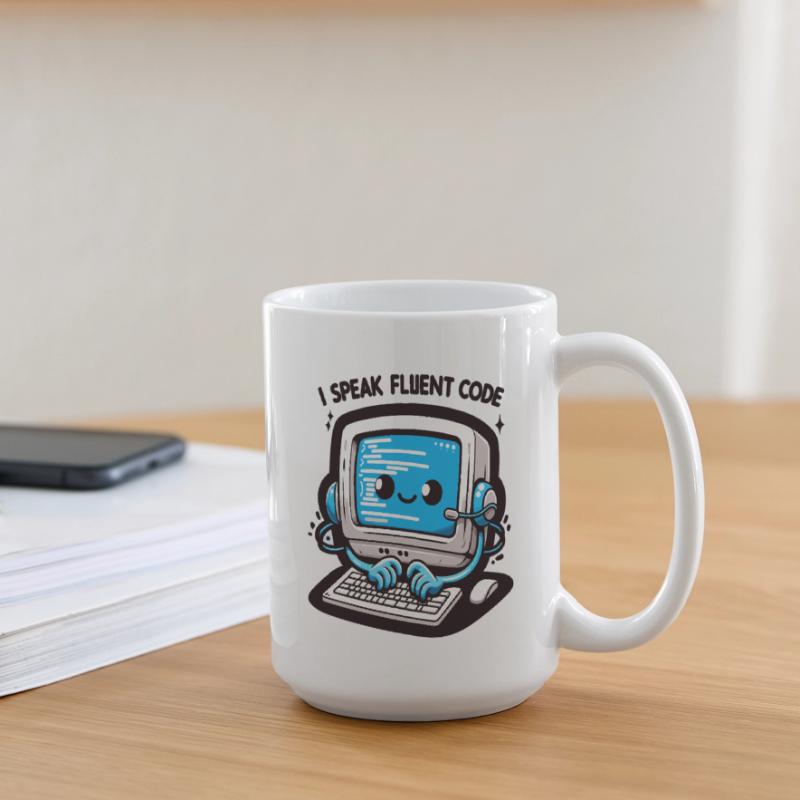 I Speak Fluent Code Retro Computer Large Mug 440 ml