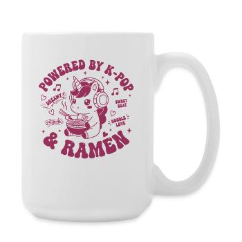 Powered By K-Pop And Ramen Kpop Anime Unicorn - Large Mug 440 ml - white - Right