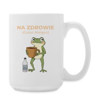 Frosch Na zdrowie Kaffee & Wodka Humor - Große Tasse 440 ml - Weiß - Rechts