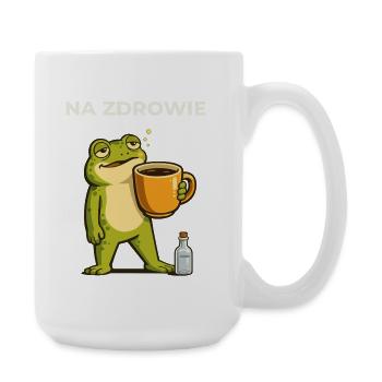 Frosch Na zdrowie Kaffee & Wodka Humor - Große Tasse 440 ml - Weiß - Rechts