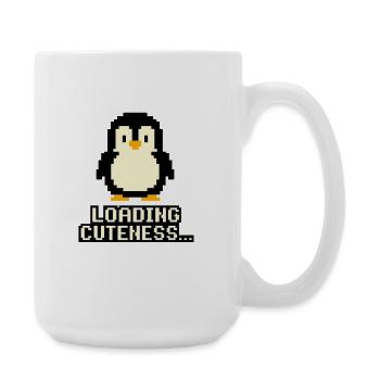 Pixel Pinguin Lade Cuteness - Große Tasse 440 ml - Weiß - Rechts
