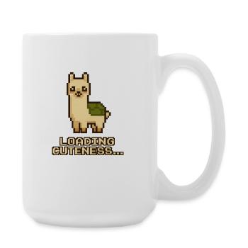 Pixel Llama: Loading Cuteness - Large Mug 440 ml - white - Right