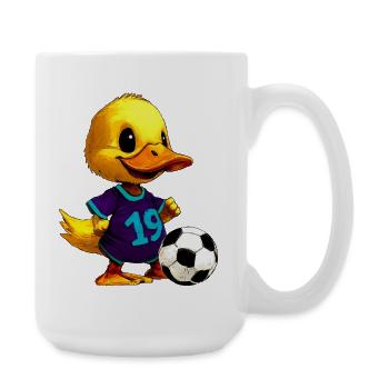 Entchen Fussball - Große Tasse 440 ml - Weiß - Rechts