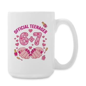 Offizieller Teenager Hearts & Nails 67 13. Geburtstag - Große Tasse 440 ml - Weiß - Rechts