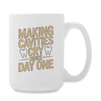 Pediatric Dentist Making Cavities Cry Dental Care - Large Mug 440 ml - white - Right