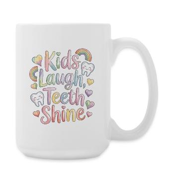 Pediatric Dentist Kids Laugh Teeth Oral Health - Large Mug 440 ml - white - Right