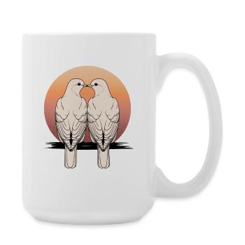 Taubenherz im Sonnenuntergang - Große Tasse 440 ml - Weiß - Rechts