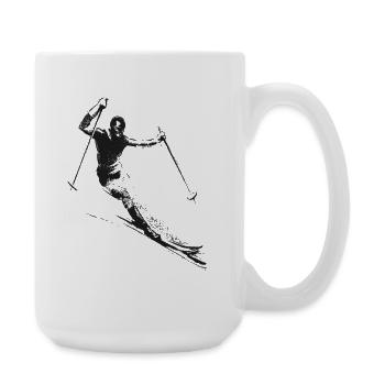 Retro Skifahrer - Große Tasse 440 ml - Weiß - Rechts