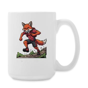 Wandern Berge Trekking Wanderer Outdoor Natur Wald - Große Tasse 440 ml - Weiß - Rechts