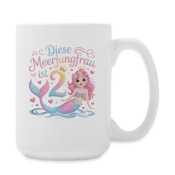 This Mermaid Is 2 Girls 2nd Birthday - Large Mug 440 ml - white - Right