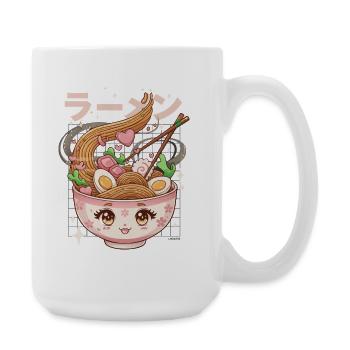 Kawaii-Ramen in einer Mädchenherz-Schüssel - Große Tasse 440 ml - Weiß - Rechts