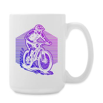 Funny mountain bike motif - Large Mug 440 ml - white - Right