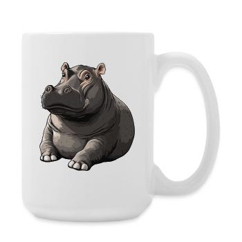 Style Hippo Silencieux Style Cartoon - Grande tasse 440 ml - blanc - Droite