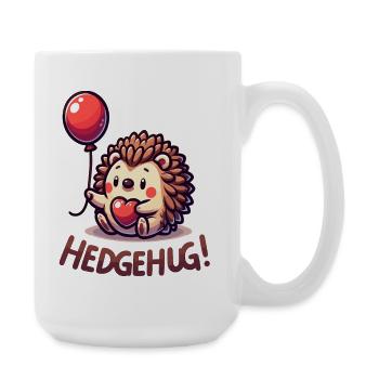 Hedgehog Herzballon Umarmung - Große Tasse 440 ml - Weiß - Rechts