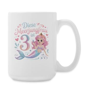 Cette sirène a 3 ans de filles - Grande tasse 440 ml - blanc - Droite