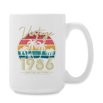 Vintage 1986 Jahrgang Geburtstagsgeschenk - Große Tasse 440 ml - Weiß - Rechts