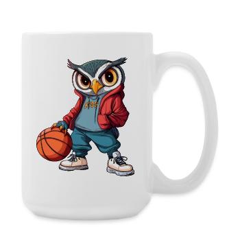 Owls Basketball Bird - Grande tasse 440 ml - blanc - Droite