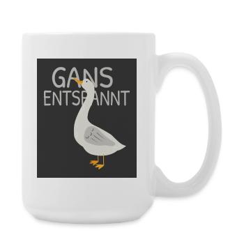 Goose Relaxed – Humorous Relax Design - Large Mug 440 ml - white - Right