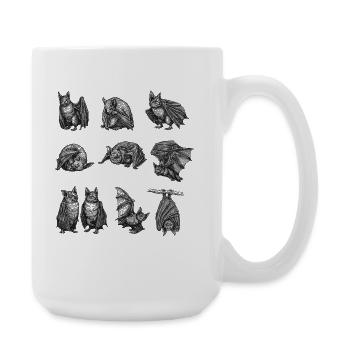 Nacht Fledermaus Silhouetten Muster - Große Tasse 440 ml - Weiß - Rechts