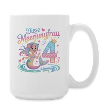 Cette sirène a 4 ans de filles - Grande tasse 440 ml - blanc - Droite