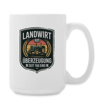 Farmer out of conviction tractor since day one - Large Mug 440 ml - white - Right