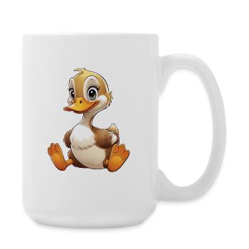 Cute Duck Cartoon Character - Large Mug 440 ml - white - Right