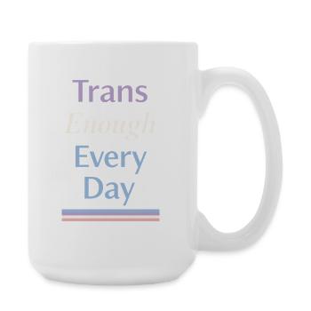Queer trans reaffirms love of comfort identity - Large Mug 440 ml - white - Right