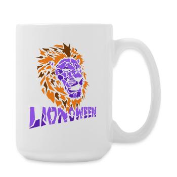 safari africa serengeti wildlife halloween lion - Large Mug 440 ml - white - Right