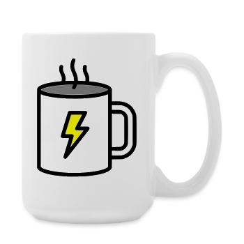 Starker Kaffee Tasse Strom - Große Tasse 440 ml - Weiß - Rechts