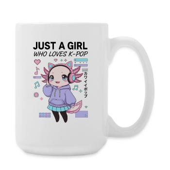 Just A Girl Who Loves K-Pop Korean Music Anime - Large Mug 440 ml - white - Right