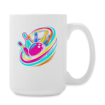 Bowling Ball and Pins Strike - Large Mug 440 ml - white - Right