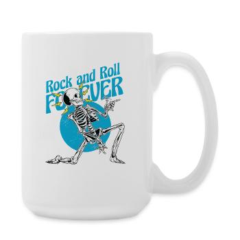 Skeleton Guitar Pick – Rock and Roll Forever Metal - Large Mug 440 ml - white - Right