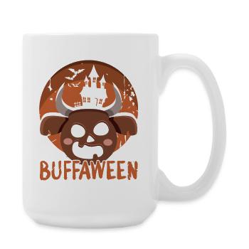 safari africa serengeti wildlife halloween buffalo - Large Mug 440 ml - white - Right