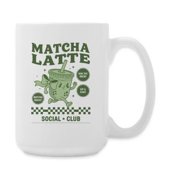 Matcha Latte Social Club Lustiger Grüner Matcha-Tee - Große Tasse 440 ml - Weiß - Rechts