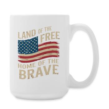 Land of the Free - USA Vintage Flag - Large Mug 440 ml - white - Right