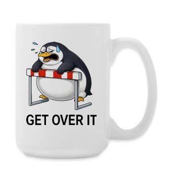 Süßer Pinguin Cartoon lustig Hürdenlaufen - Große Tasse 440 ml - Weiß - Rechts