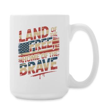 Terre de la Liberté - Drapeau vintage des États-Unis - Grande tasse 440 ml - blanc - Droite