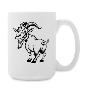Toothed Caricature Goat - Large Mug 440 ml - white - Right