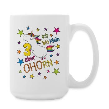 3 ans Fille Licorne Je suis petite mais érable - Grande tasse 440 ml - blanc - Droite