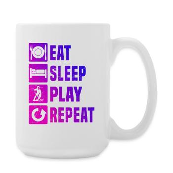 Klassisches Floorball Motiv - Große Tasse 440 ml - Weiß - Rechts