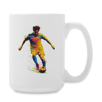 Colorful soccer hero - Large Mug 440 ml - white - Right