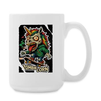 ZombieCorn Einhorn Zombie Skateboard - Große Tasse 440 ml - Weiß - Rechts