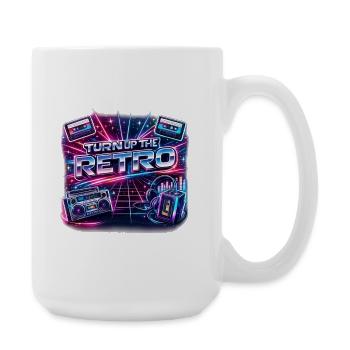 Monte le ton de la nostalgie rétro au néon - Grande tasse 440 ml - blanc - Droite
